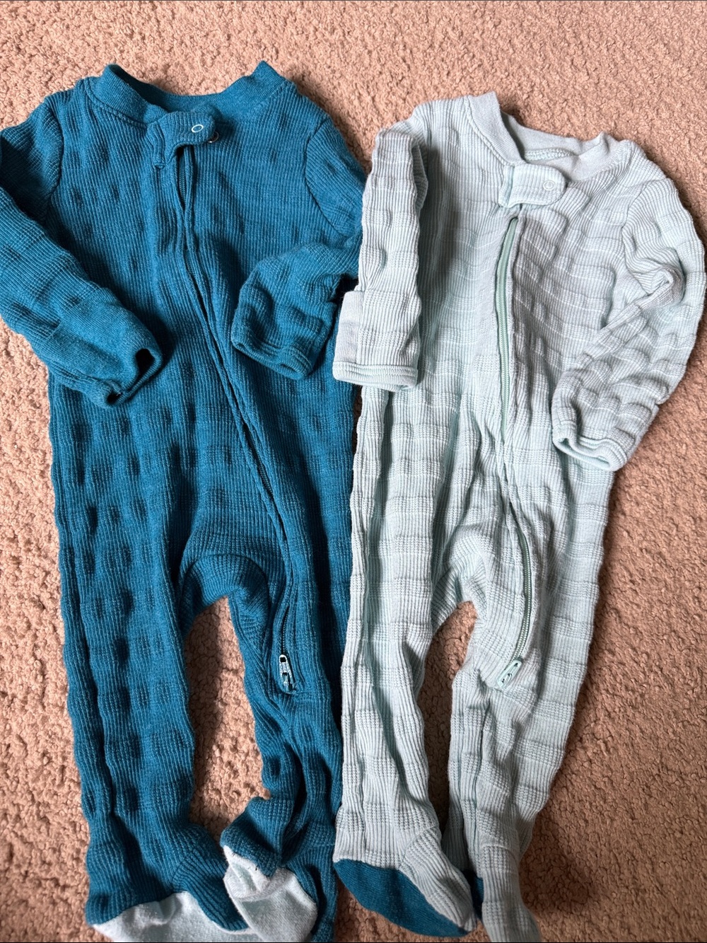 Baby cloud island Long-Sleeve Footed - Teal & Light Mint size 0-3